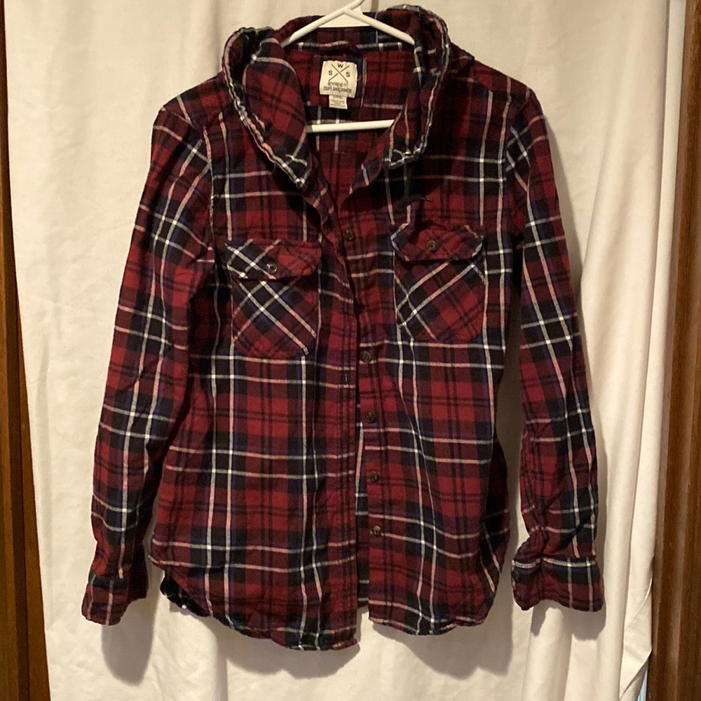 Hooded flannel shirt